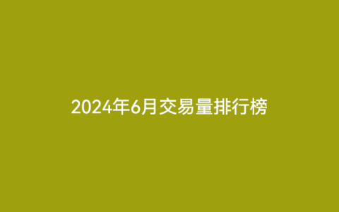 第三方支付机构交易量排名（2024年6月）